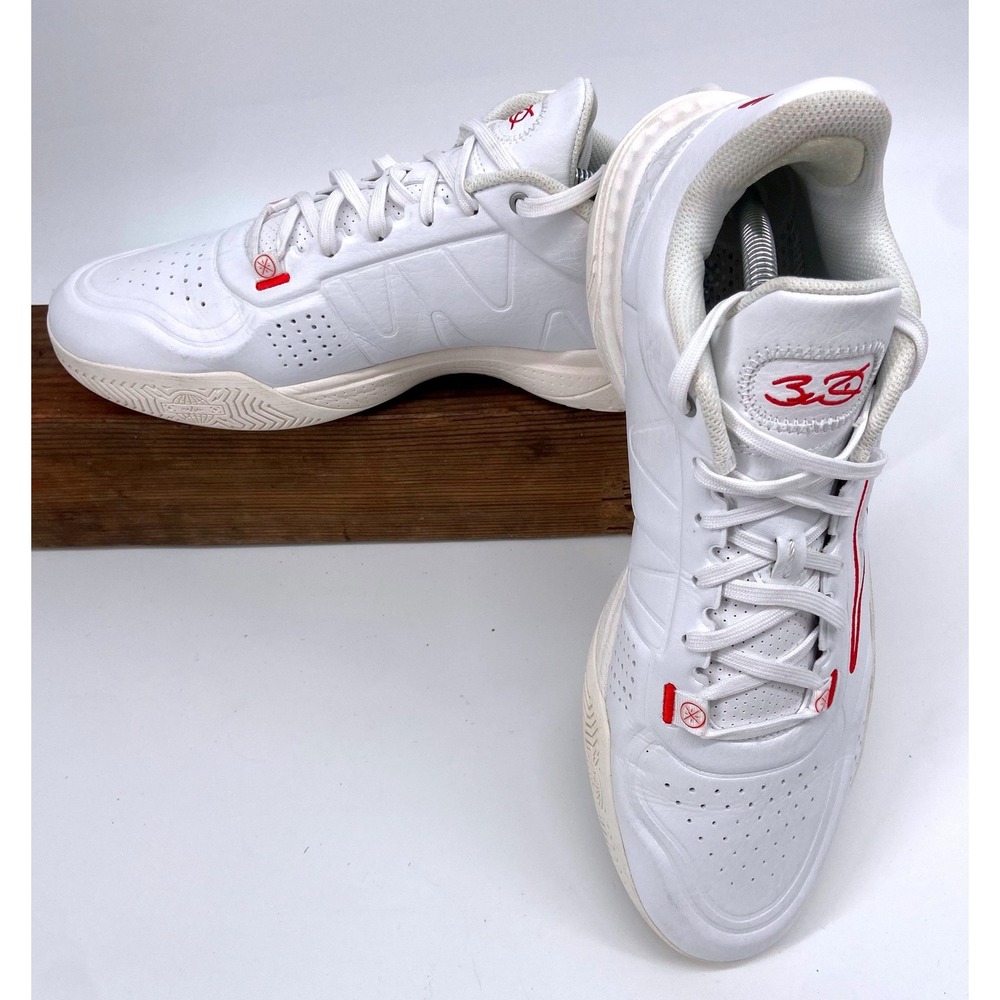Li-Ning Way of Wade 808 3 Low White Red Basketball Shoes ABPU039-1 Mens 10.5